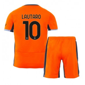Lacne Dětský Futbalové dres Inter Milan Lautaro Martinez #10 2023-24 Krátky Rukáv - Tretina (+ trenírky)